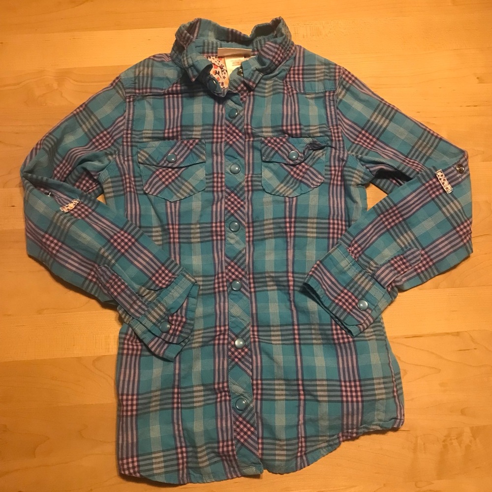 3/$15 🌸 Girls Plaid Button Down Shirt